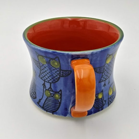 *OWL MUG*PIER ONE* HAND PAINTED*CERAMIC/STONEWARE - Picture 4 of 6